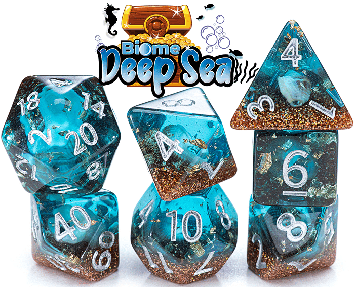 Inclusion Biome Deep Sea 7 Piece Polyhedral Dice Set image 0